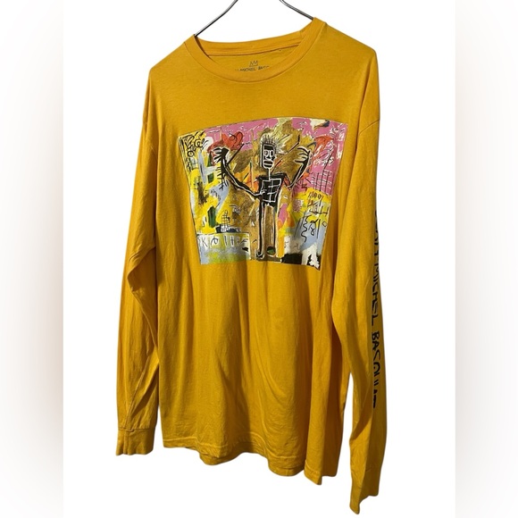Goodie Two Sleeves yellow long sleeve Jean-Michel Basquiat graphic t-shirt - Picture 4 of 11